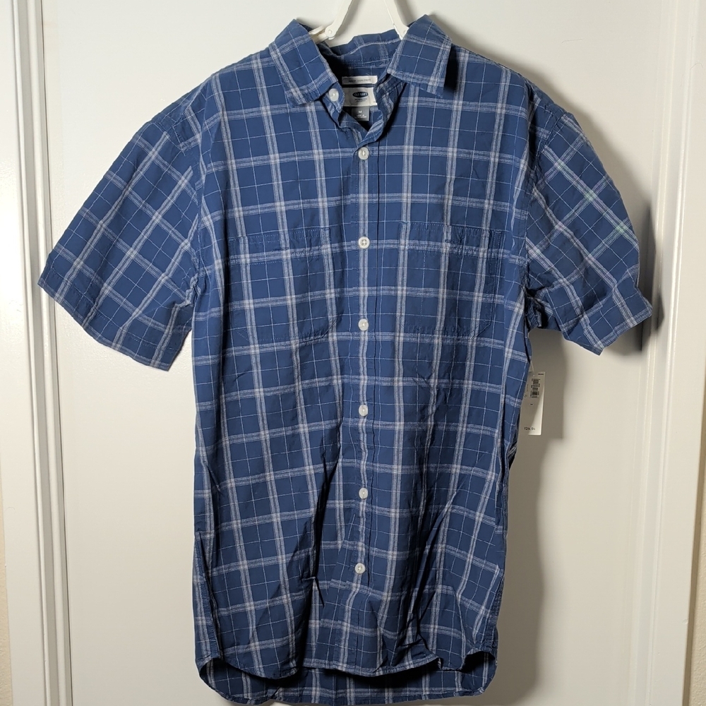 Old Navy Navy Checkered Men's Shirt